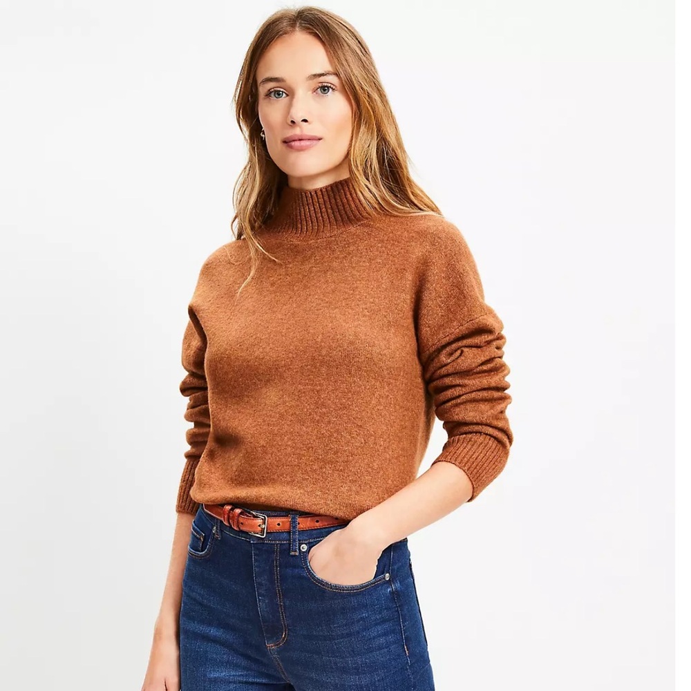 LOFT Petite Modern Mock Neck Sweater